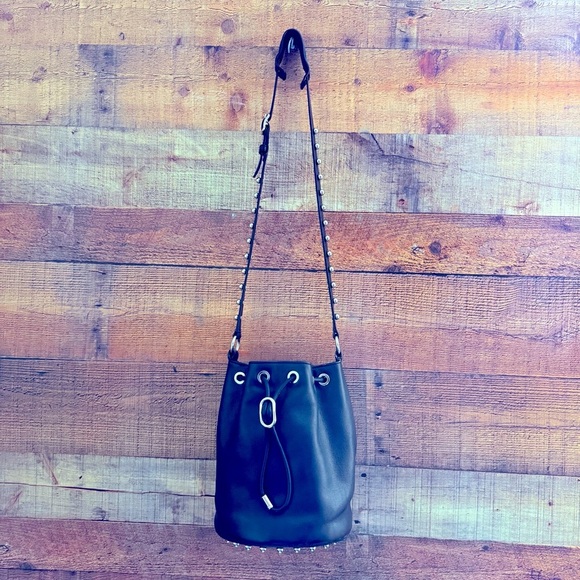 Alexander Wang Alpha Leather Studded Drawstring Bucket Bag - Picture 3 of 13